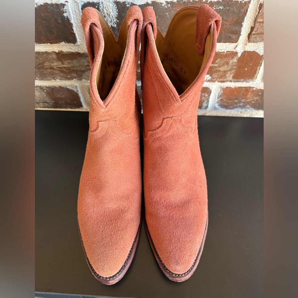 Tecovas The Lucy Cowgirl Water Resistant Suede Boots Desert Rose Size 8 - Picture 16 of 16